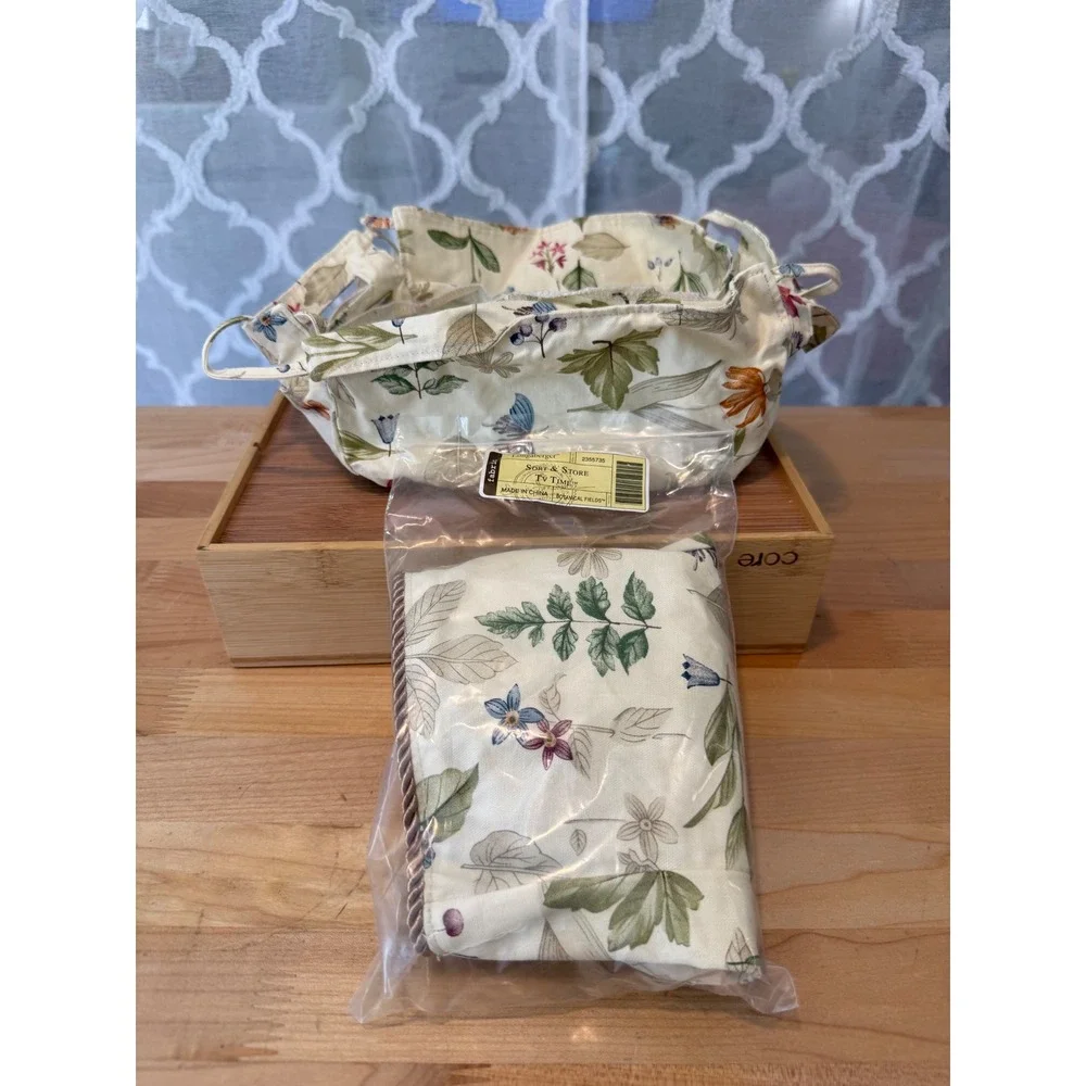 Longaberger Botanical Fields Basket Liner Set Small Serving Sort & Store TV Time